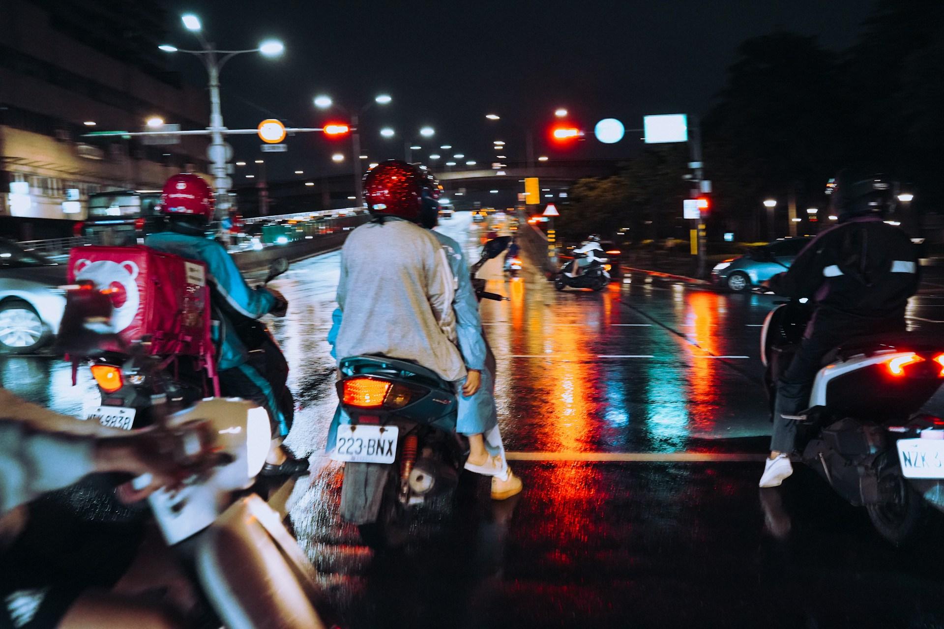 Be Wary of Intersections when Riding a motorcycle in the rain